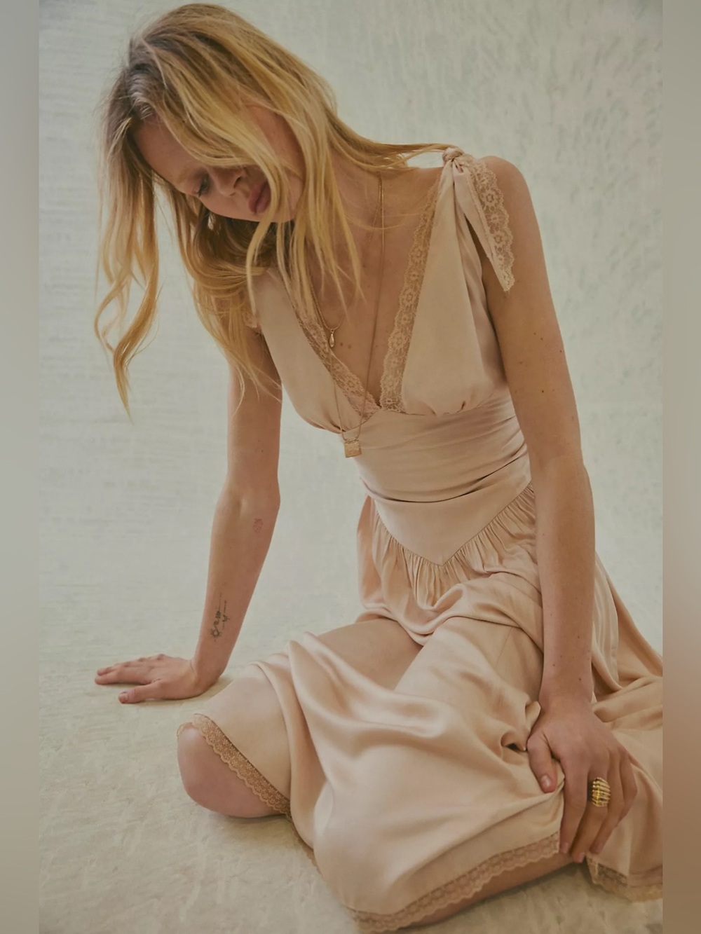 NWT Free People FP One Phoenix Satin Slip Balletcore Vintage Midi Dress